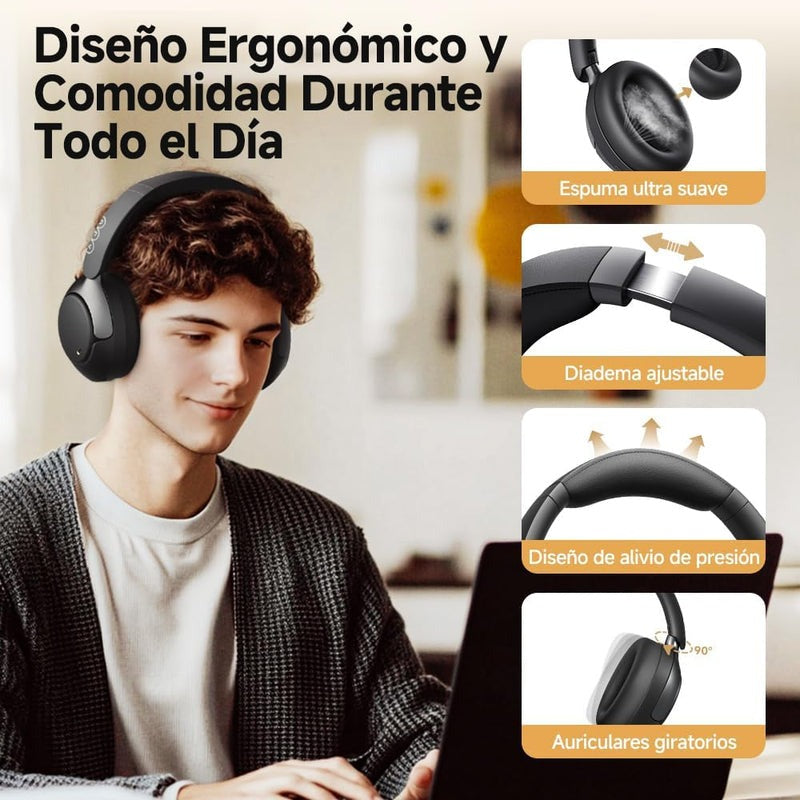 Audífonos QCY H3 Pro Inalámbricos Bluetooth con Cancelación Activa de Ruido 55 Horas de Batería