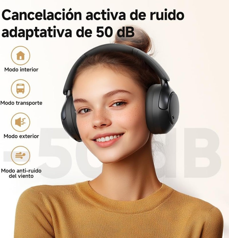 Audífonos QCY H3 Pro Inalámbricos Bluetooth con Cancelación Activa de Ruido 55 Horas de Batería