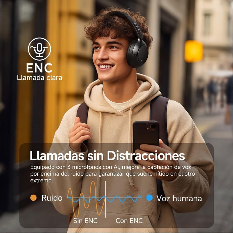 Audífonos QCY H3 Pro Inalámbricos Bluetooth con Cancelación Activa de Ruido 55 Horas de Batería