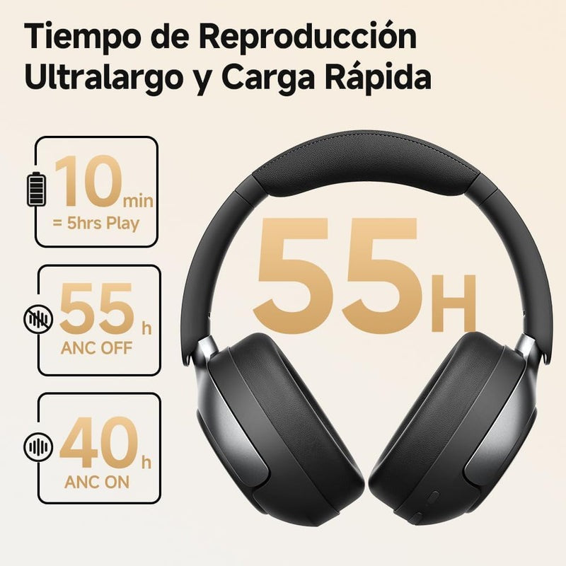 Audífonos QCY H3 Pro Inalámbricos Bluetooth con Cancelación Activa de Ruido 55 Horas de Batería