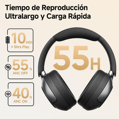 Audífonos QCY H3 Pro Inalámbricos Bluetooth con Cancelación Activa de Ruido 55 Horas de Batería