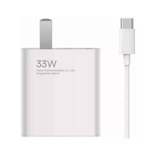 Cargador Xiaomi 33w Carga Rápida Blanco + Cable USB-A a Tipo C