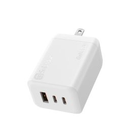 Cargador Solohour 65w GaN carga rápida con cable USB-C Blanco